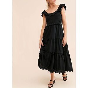 Madewell Madilynn Eyelet Ruffle Maxi Dress, NEW